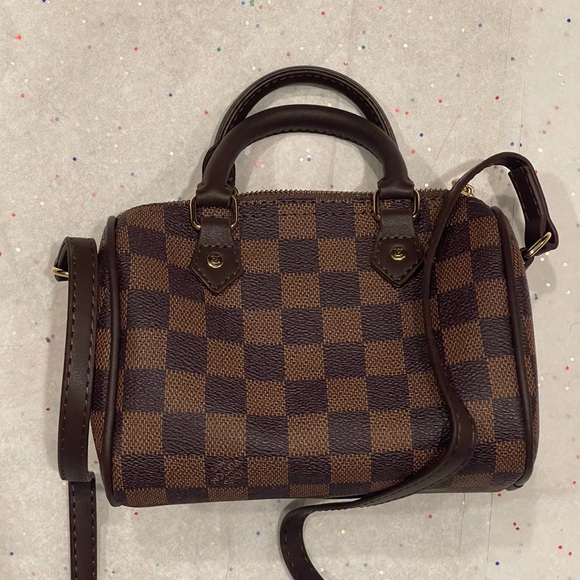 Brown Checkered Crossbody Fashion Bag,Gorgeous! - Picture 2 of 5